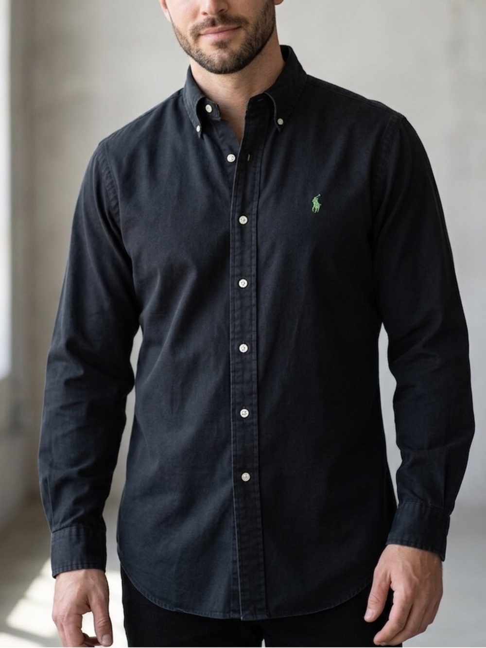 VTG 90’s Polo Ralph Lauren Blake Black Button Down Shirt Relaxed Fit Large